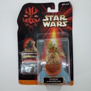 NIB Star Wars Episode 1 1998 Hasbro Yoda Action Figure Commtech Chip Vintage